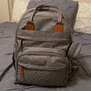 BabbleRoo Diaper Bag Backpack - Light Gray